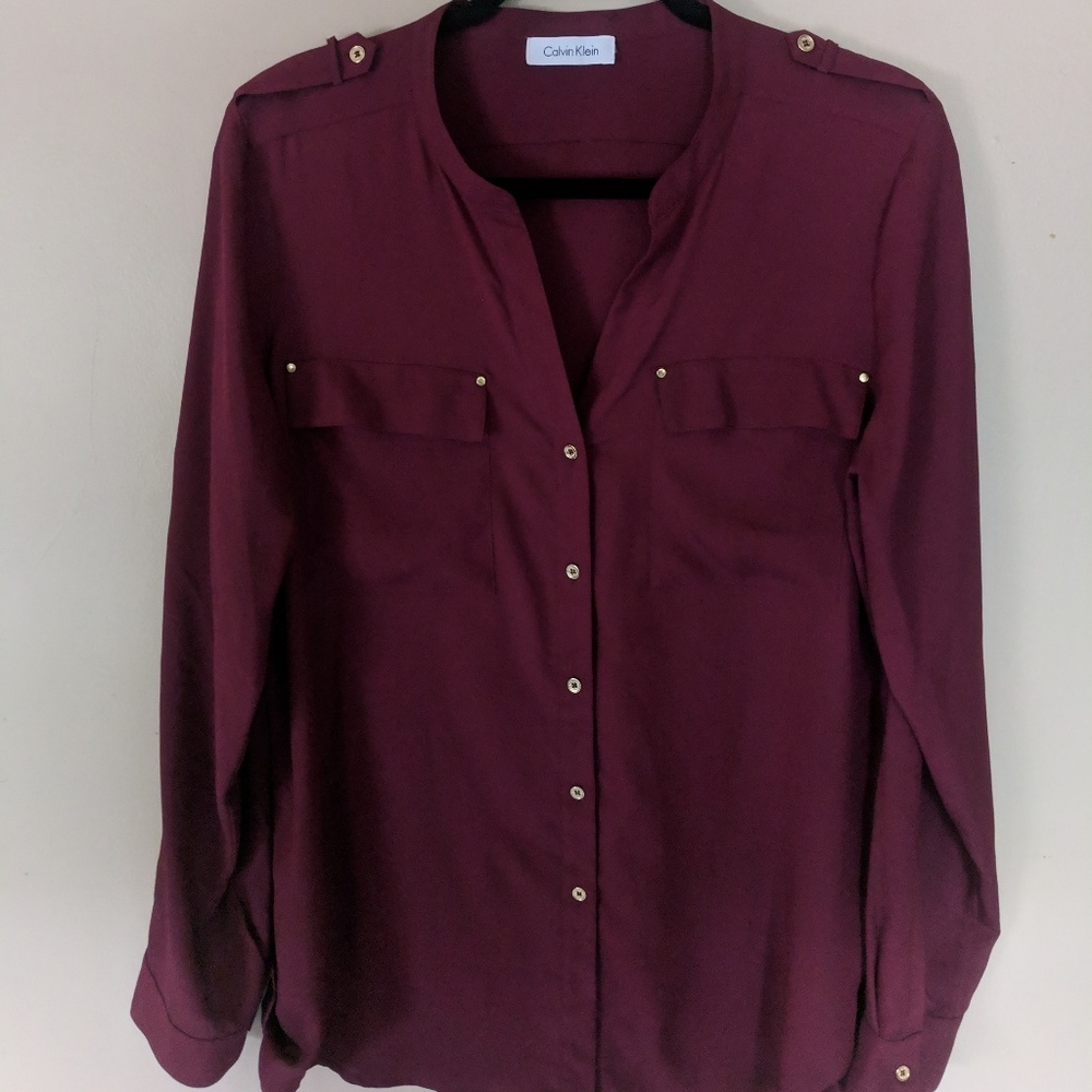 COPY - Calvin Klein Maroon Blouse